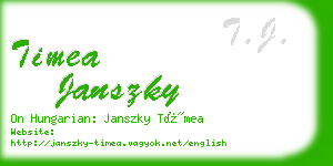 timea janszky business card